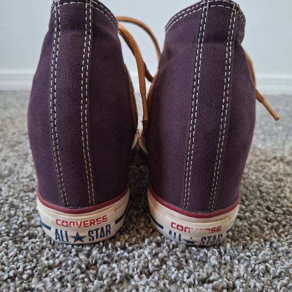 Converse Lux Mid Wedge Burgundy womens 8 hi-top lace sneaker - Picture 6 of 9